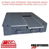 OUTBACK 4WD INTERIORS TWIN DRAWER SINGLE FLOOR FORD RANGER PX EXTRA CAB 11/11-ON